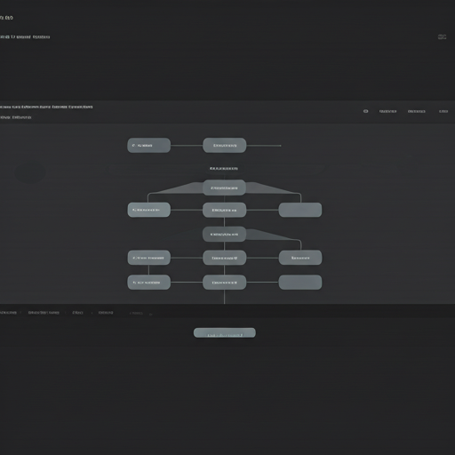 A dark workflow editor showing a connected tree of nodes