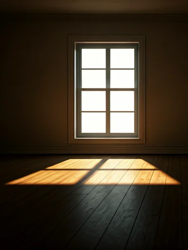 Sunlight through a window across a wooden floor